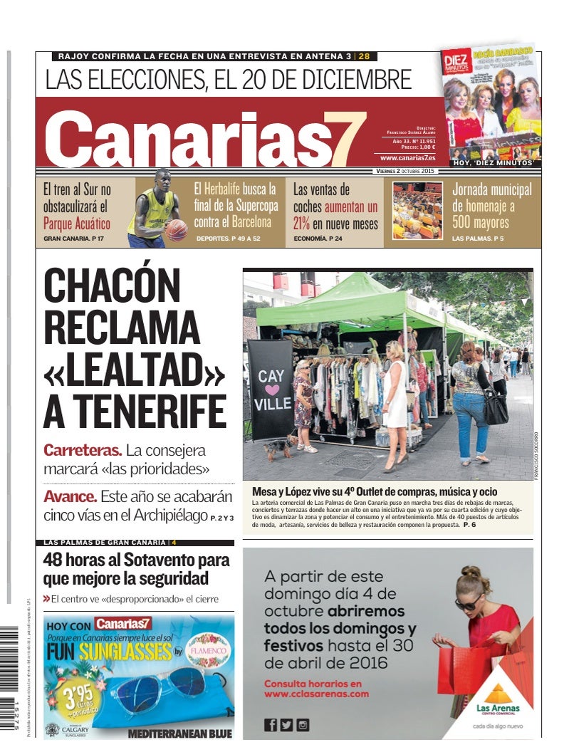 Portada Canarias7 02-10-2015