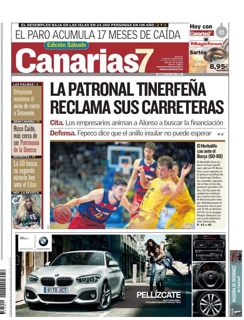 Portada Canarias7 03-10-2015
