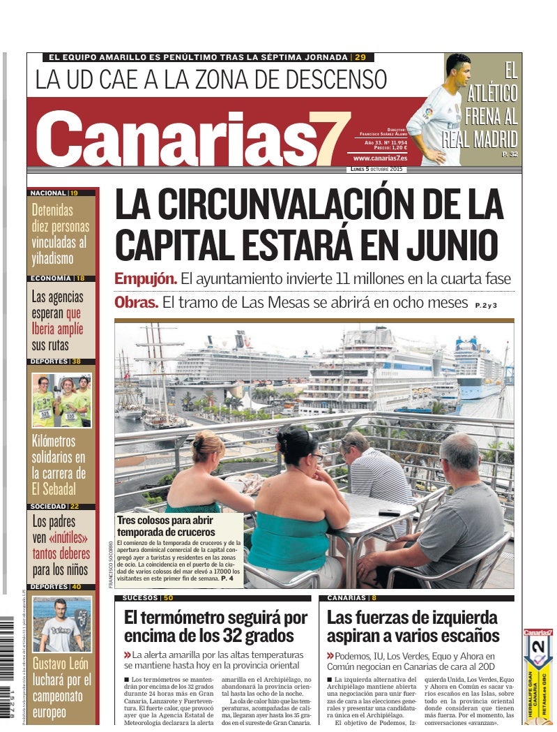 Portada Canarias7 05-10-2015