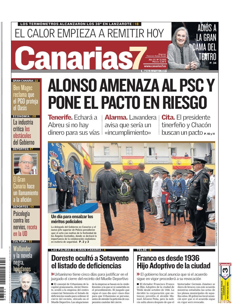 Portada Canarias7 06-10-2015