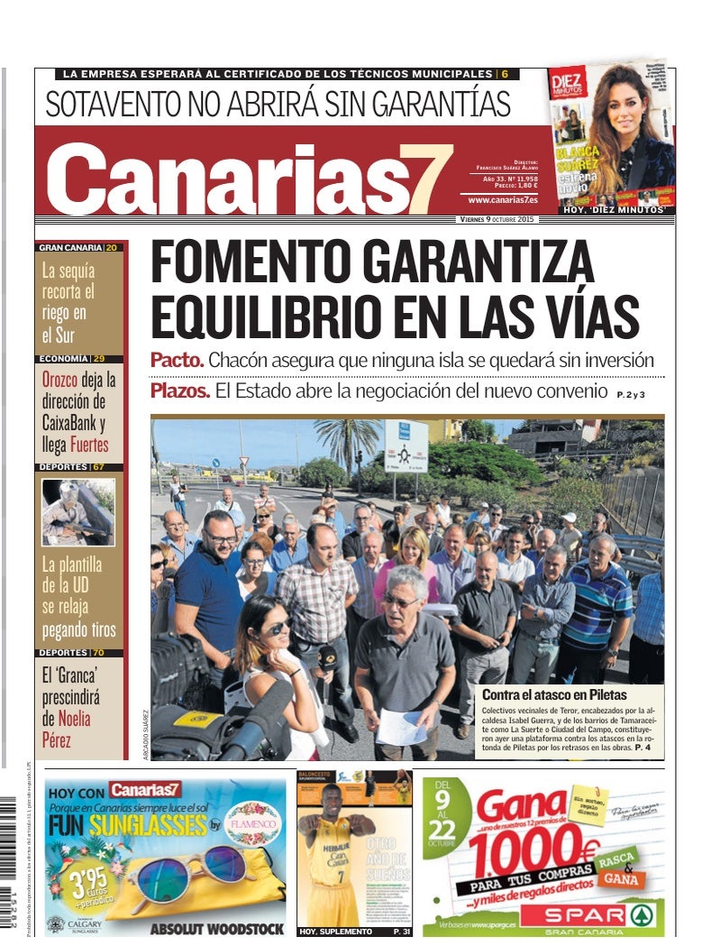 Portada Canarias7 09-10-2015