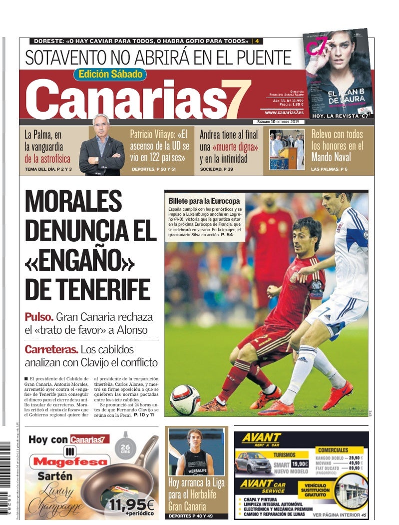 Portada Canarias7 10-10-2015