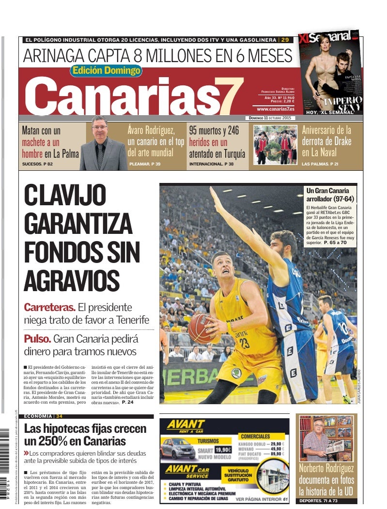 Portada Canarias7 11-10-2015