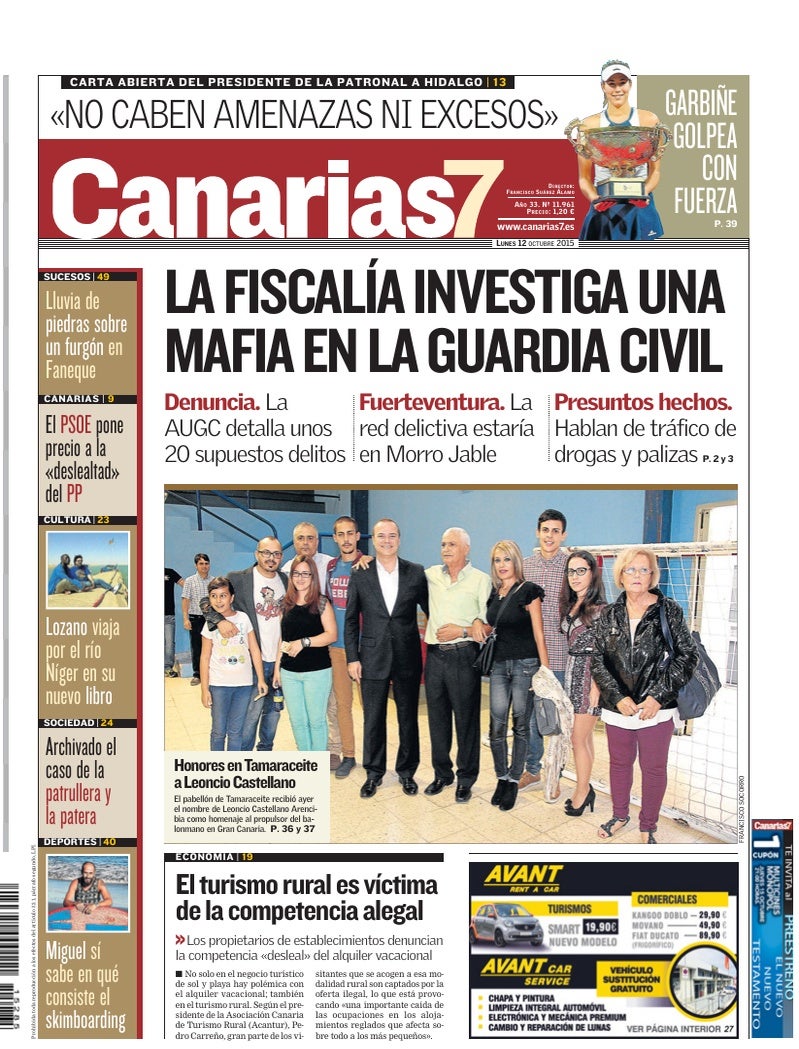 Portada Canarias7 12-10-2015