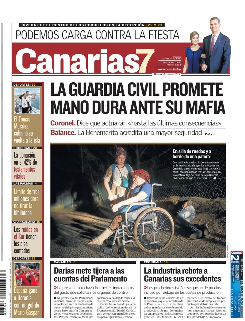 Portada Canarias7 13-10-2015