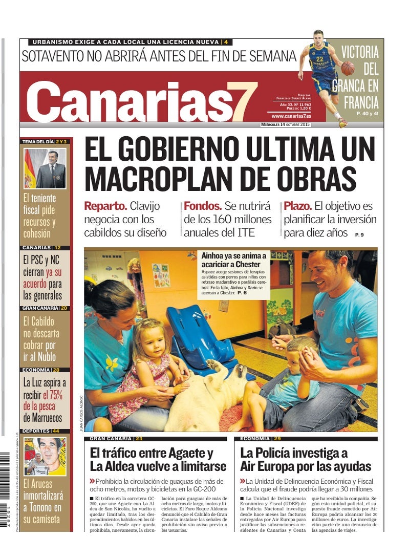 Portada Canarias7 14-10-2015