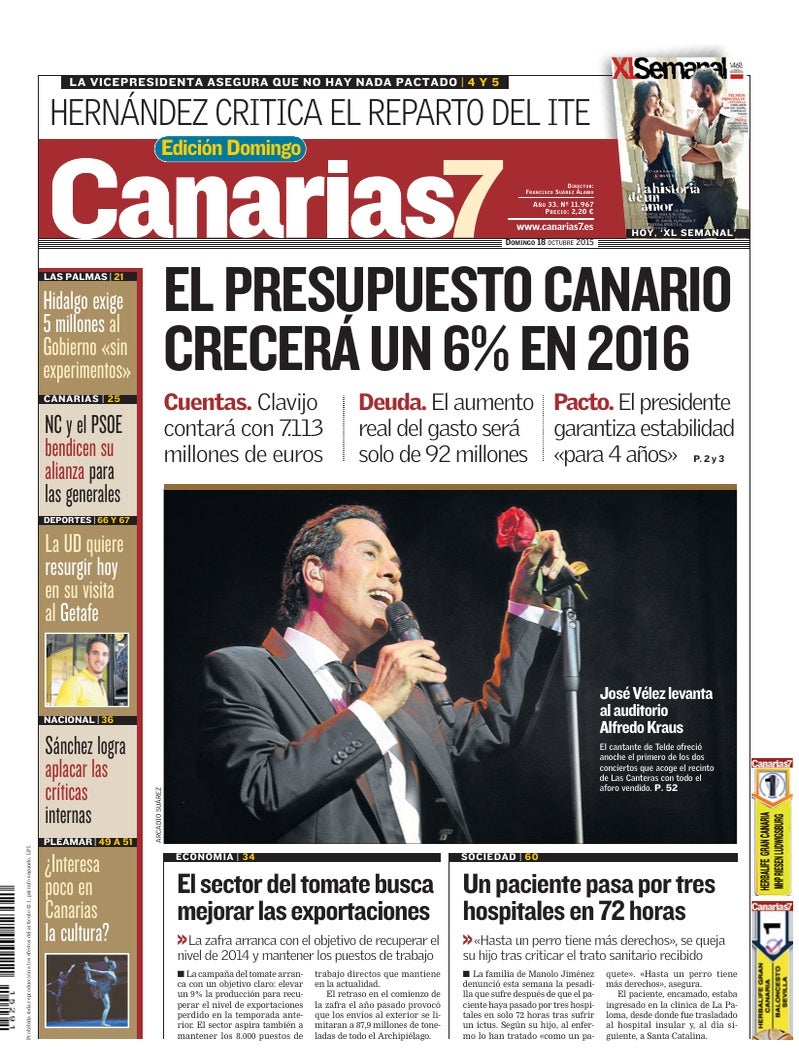 Portada Canarias7 18-10-2015