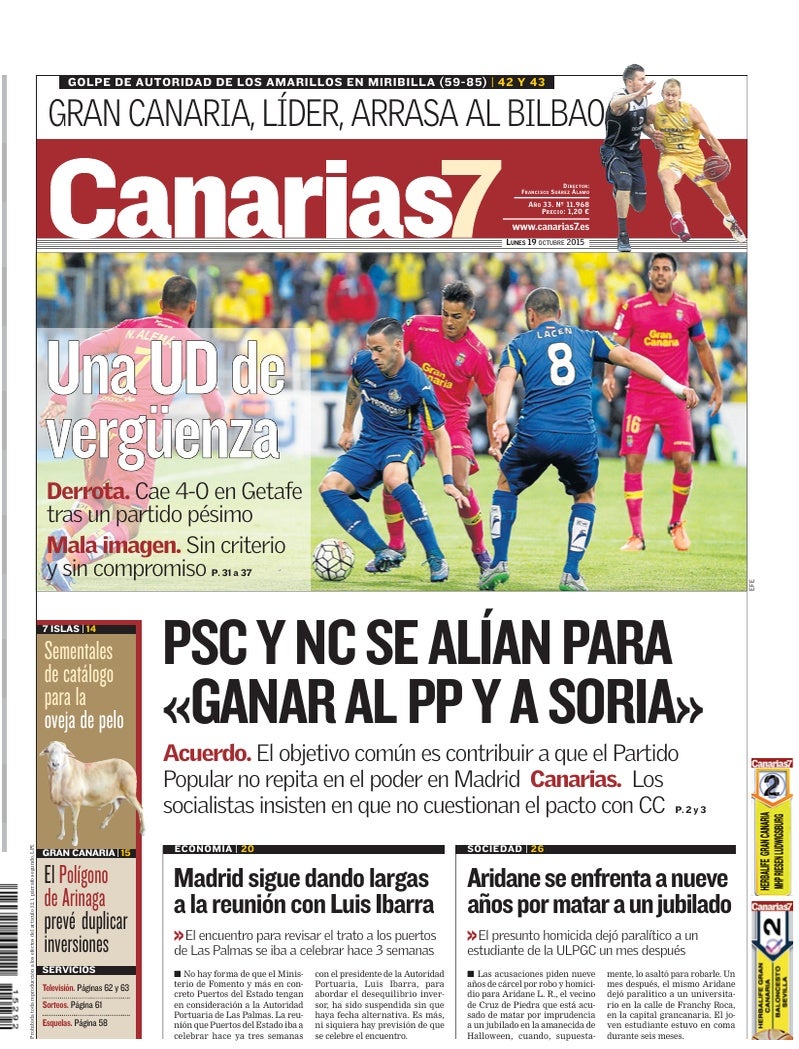 Portada Canarias7 19-10-2015