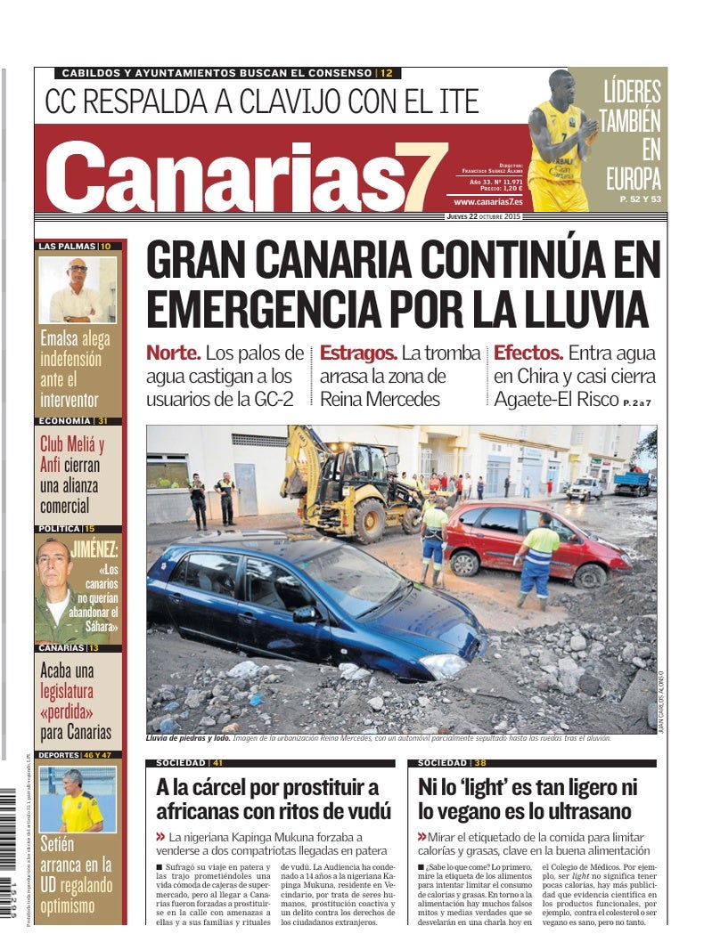 Portada Canarias7 22-10-2015