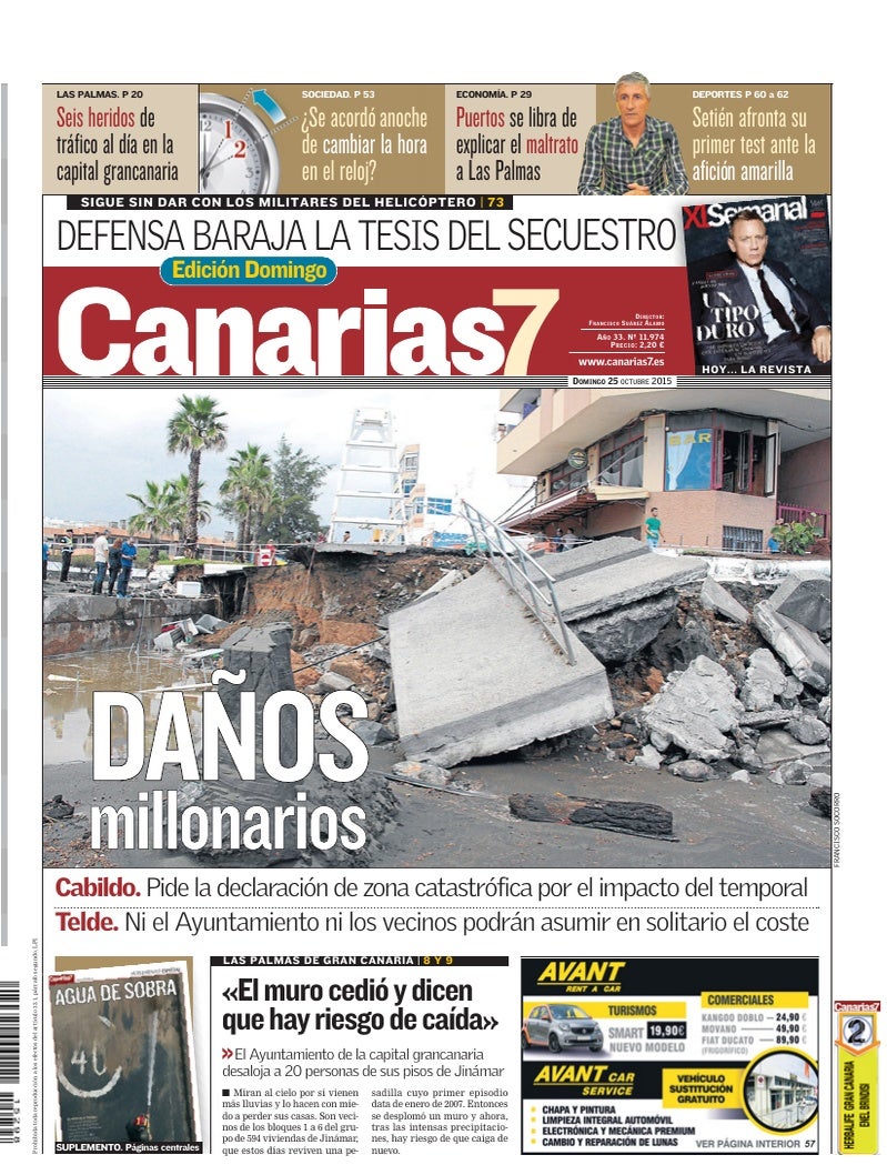 Portada Canarias7 25-10-2015