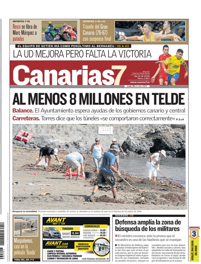 Portada Canarias7 26-10-2015