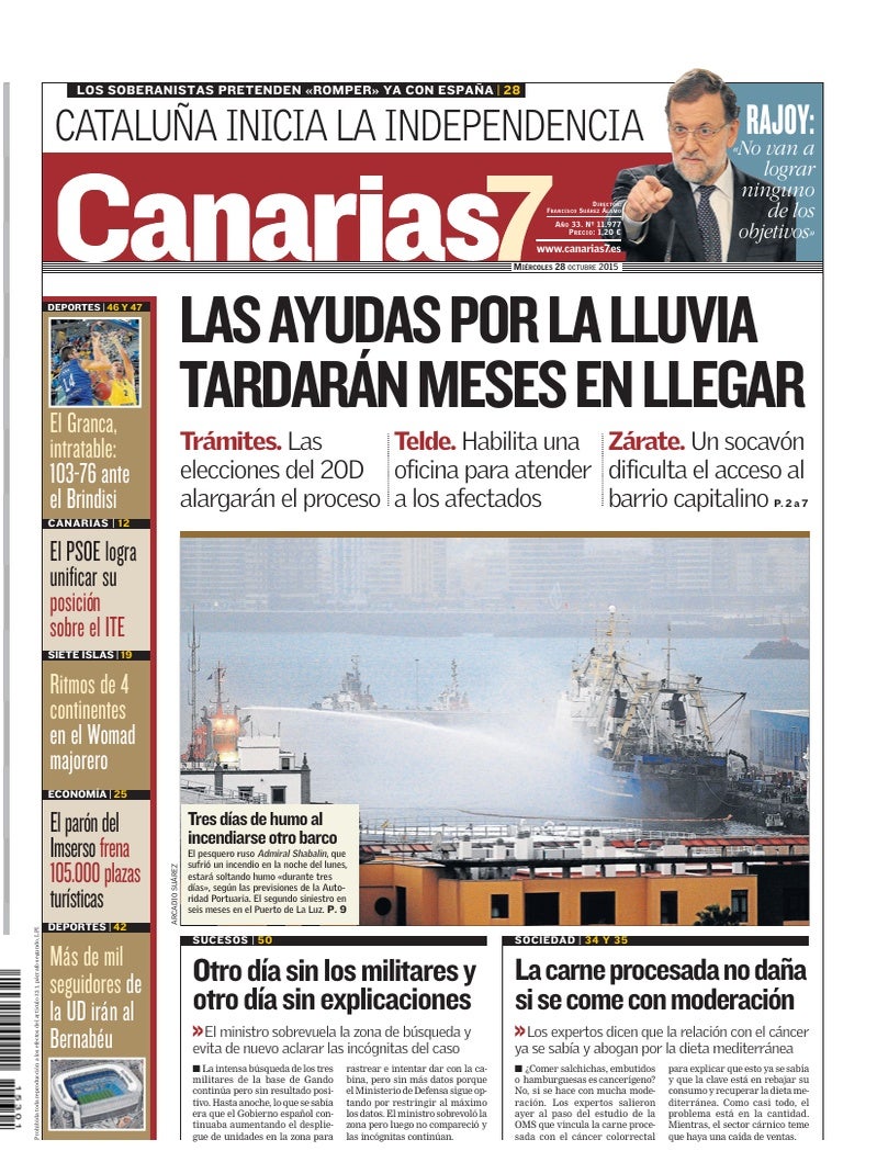 Portada Canarias7 28-10-2015