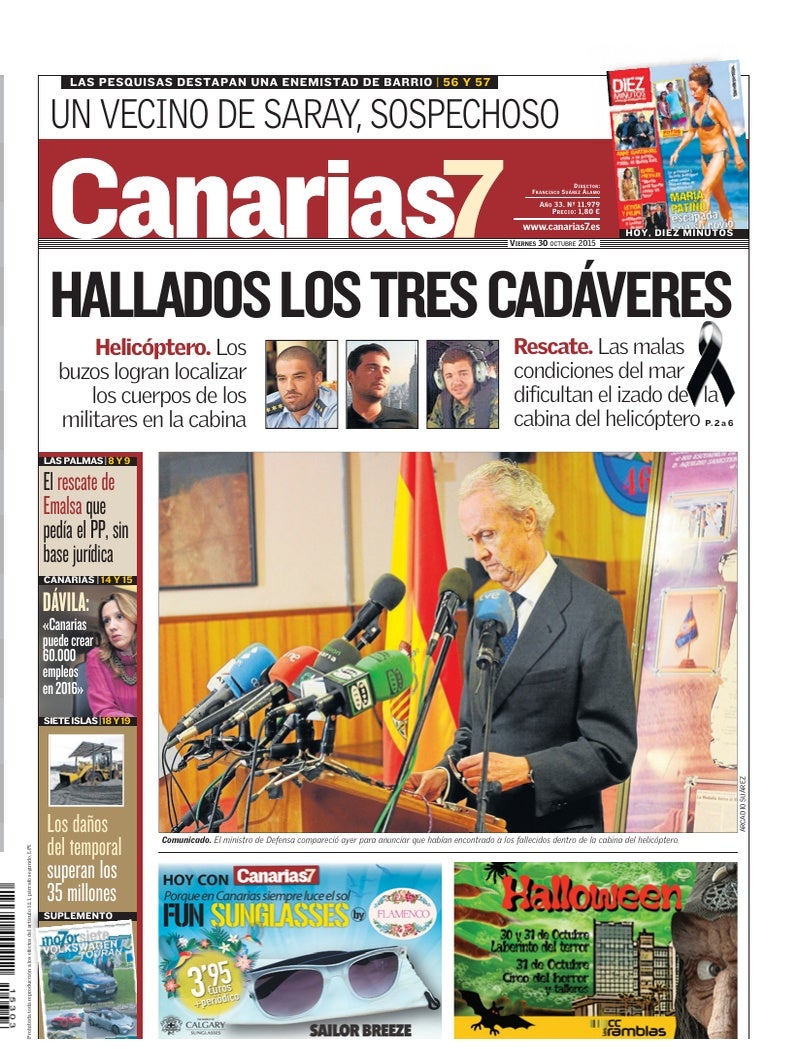 Portada Canarias7 30-10-2015