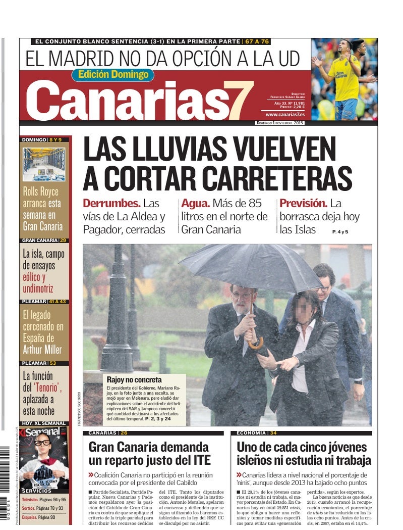 Portada Canarias7 01-11-2015