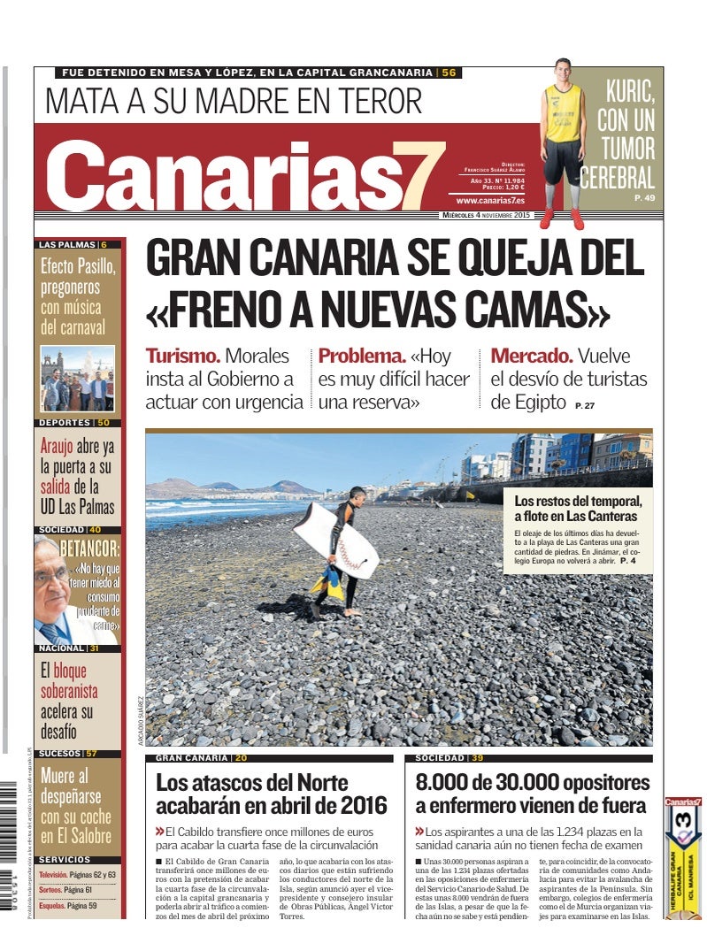 Portada Canarias7 04-11-2015
