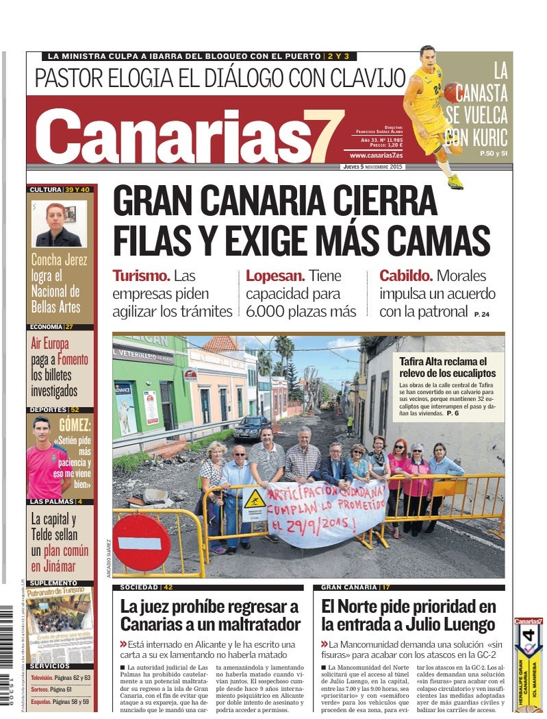 Portada Canarias7 05-11-2015