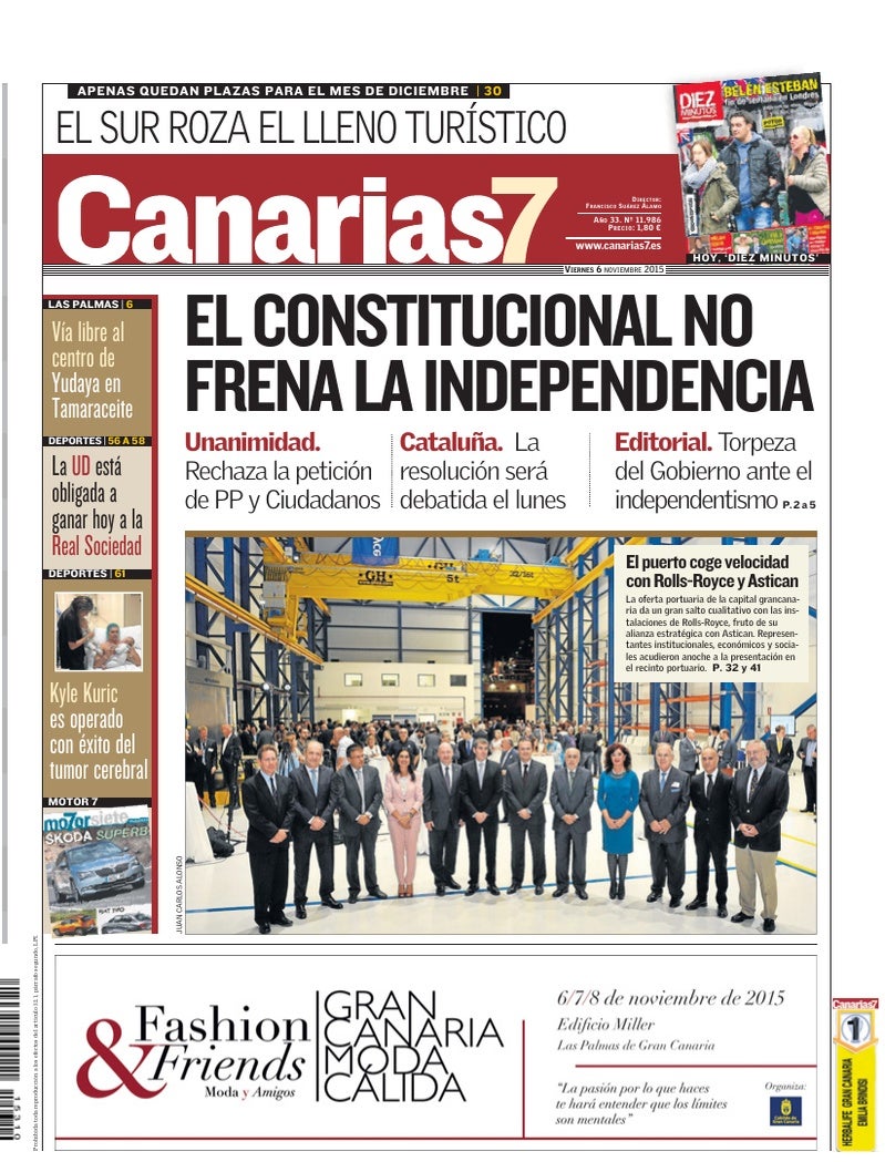 Portada Canarias7 06-11-2015