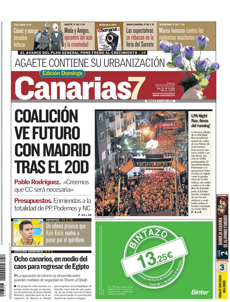 Portada Canarias7 08-11-2015