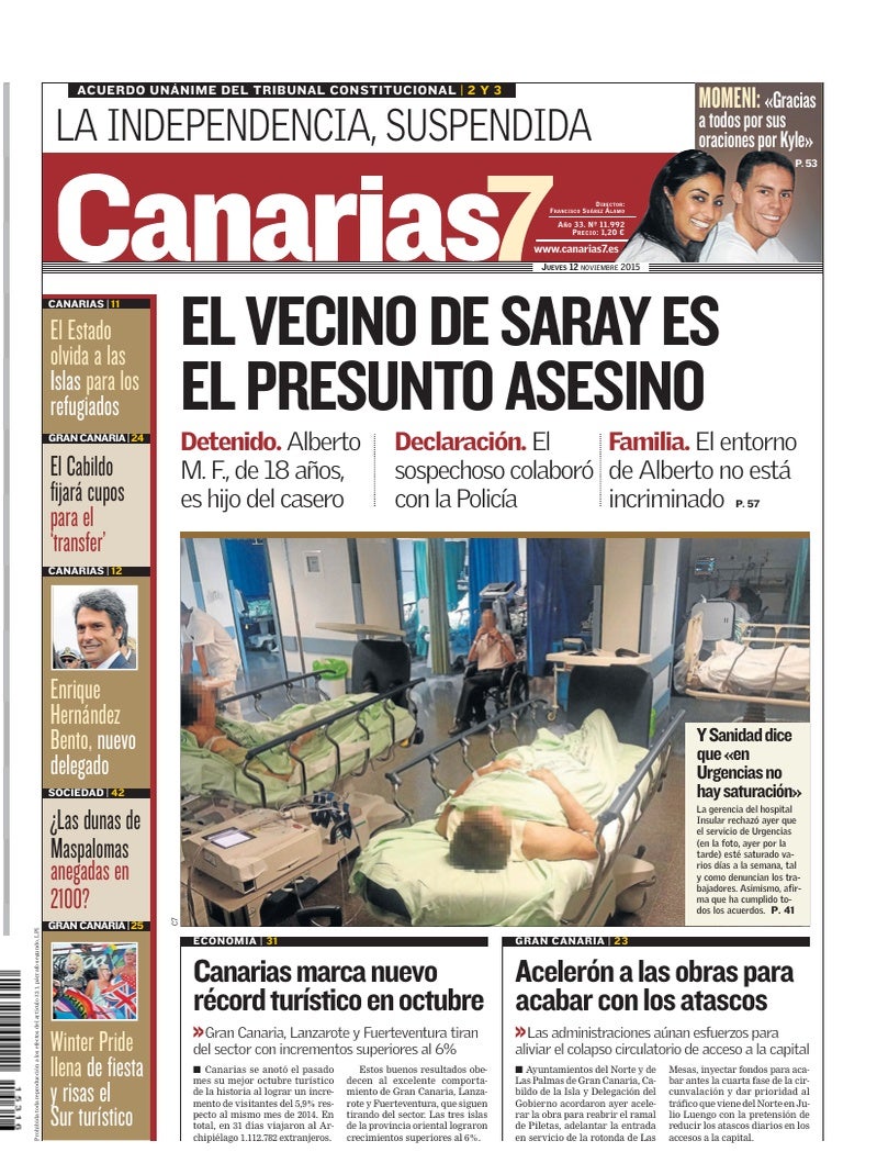 Portada Canarias7 12-11-2015