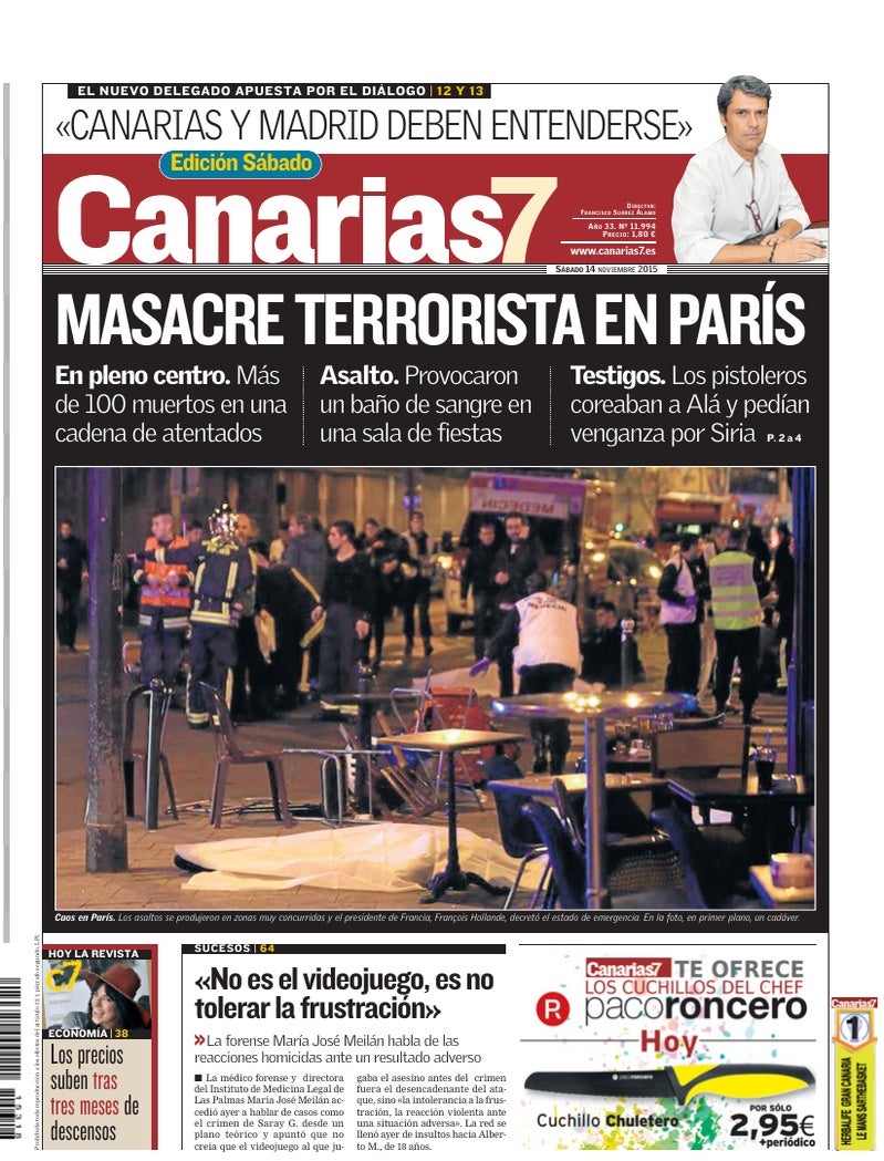 Portada Canarias7 14-11-2015