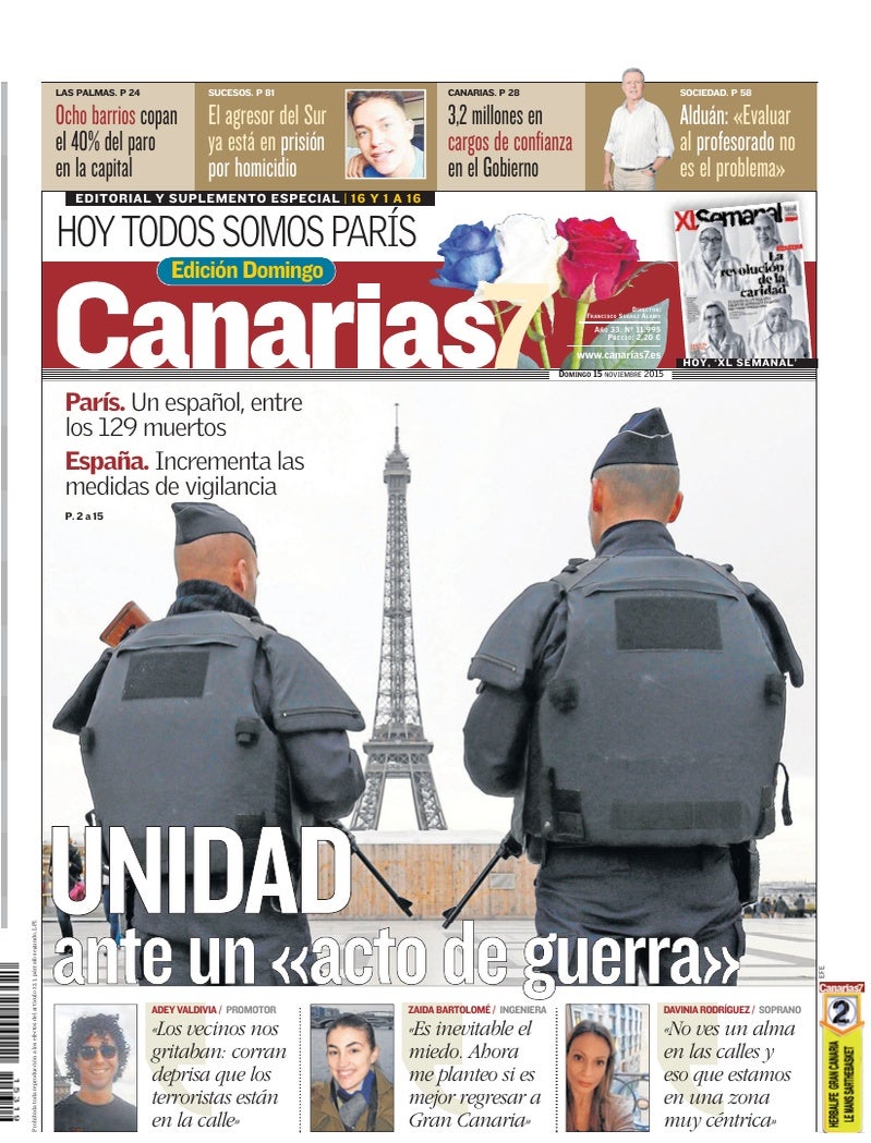 Portada Canarias7 15-11-2015