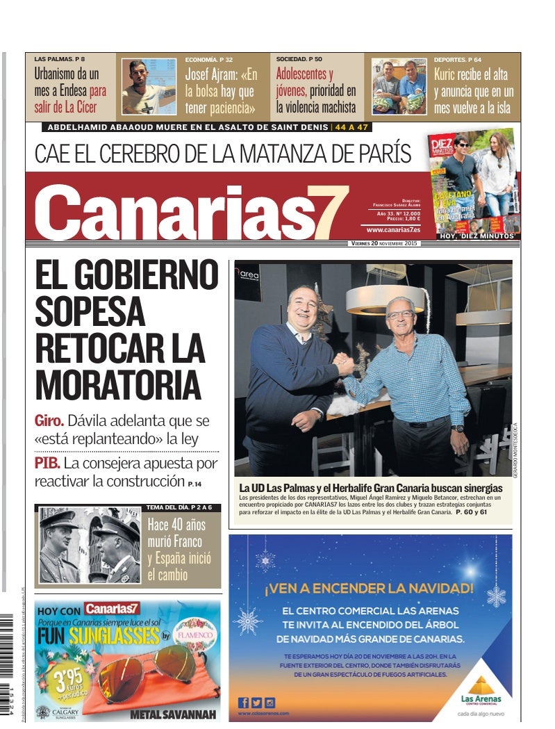 Portada Canarias7 20-11-2015