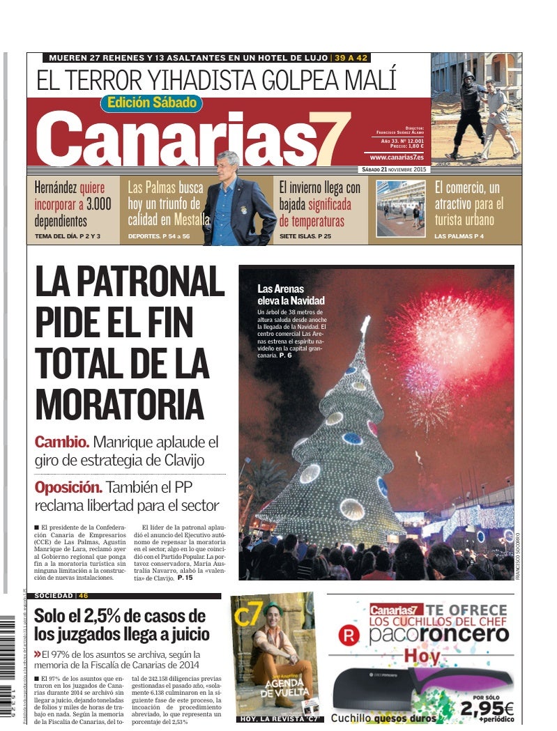 Portada Canarias7 21-11-2015