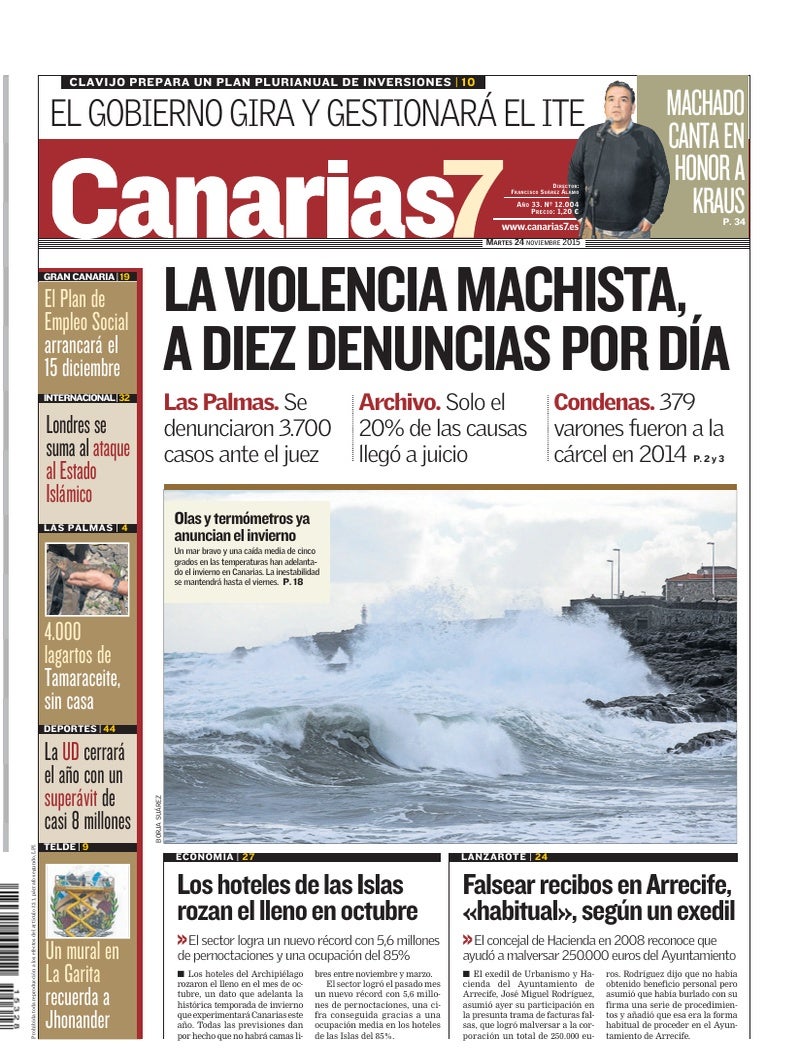 Portada Canarias7 24-11-2015