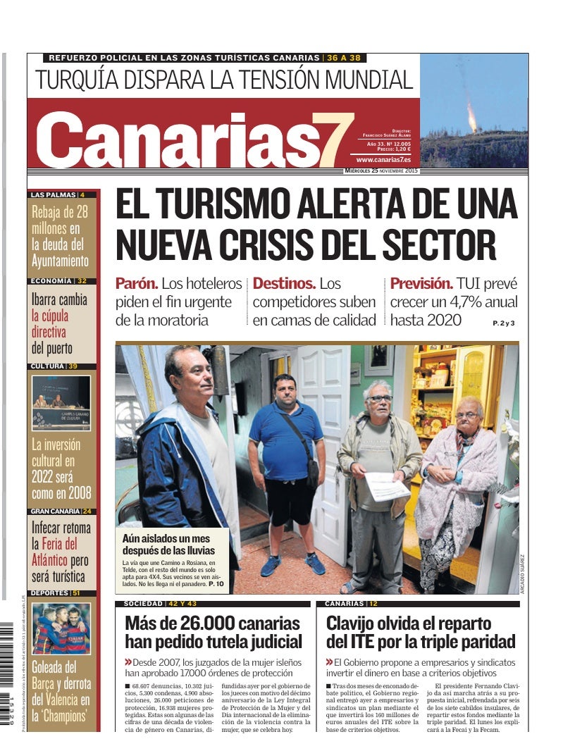 Portada Canarias7 25-11-2015