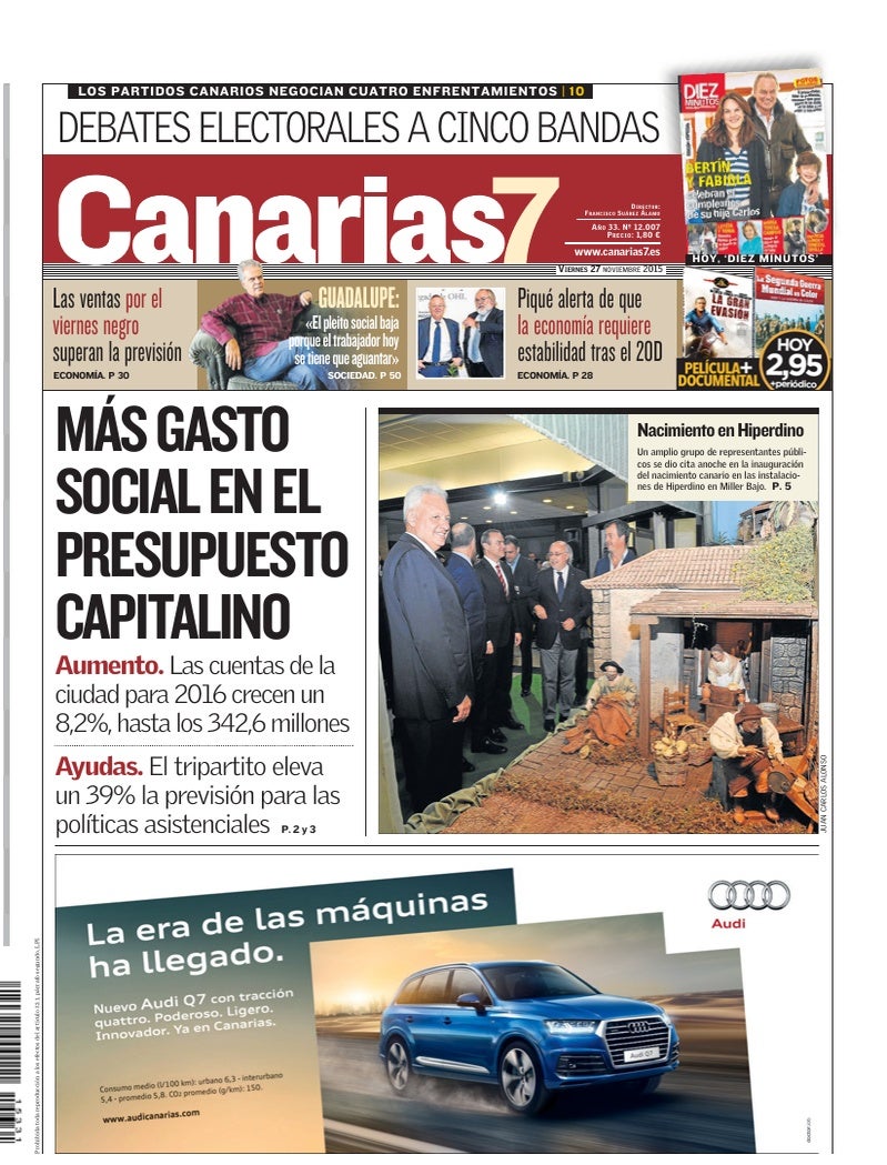 Portada Canarias7 27-11-2015