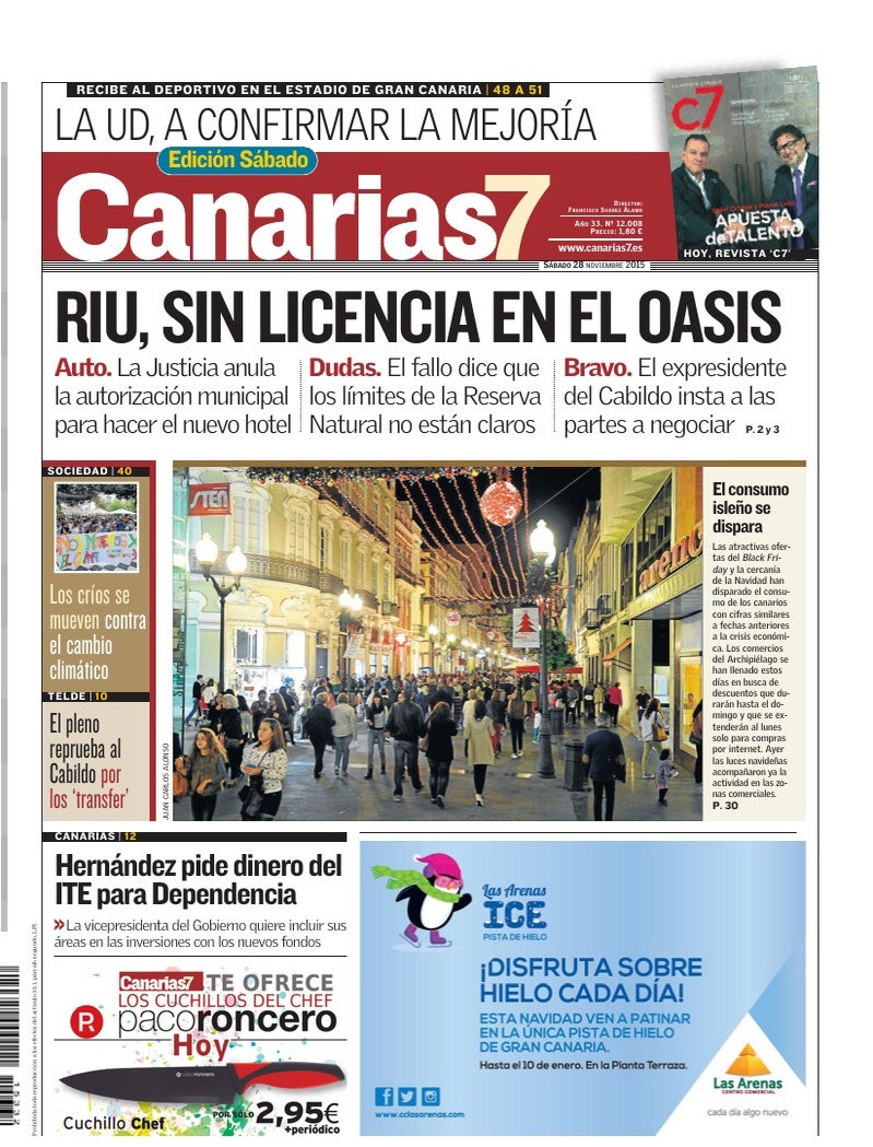 Portada Canarias7 28-11-2015
