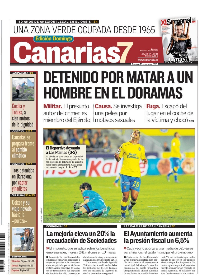 Portada Canarias7 29-11-2015
