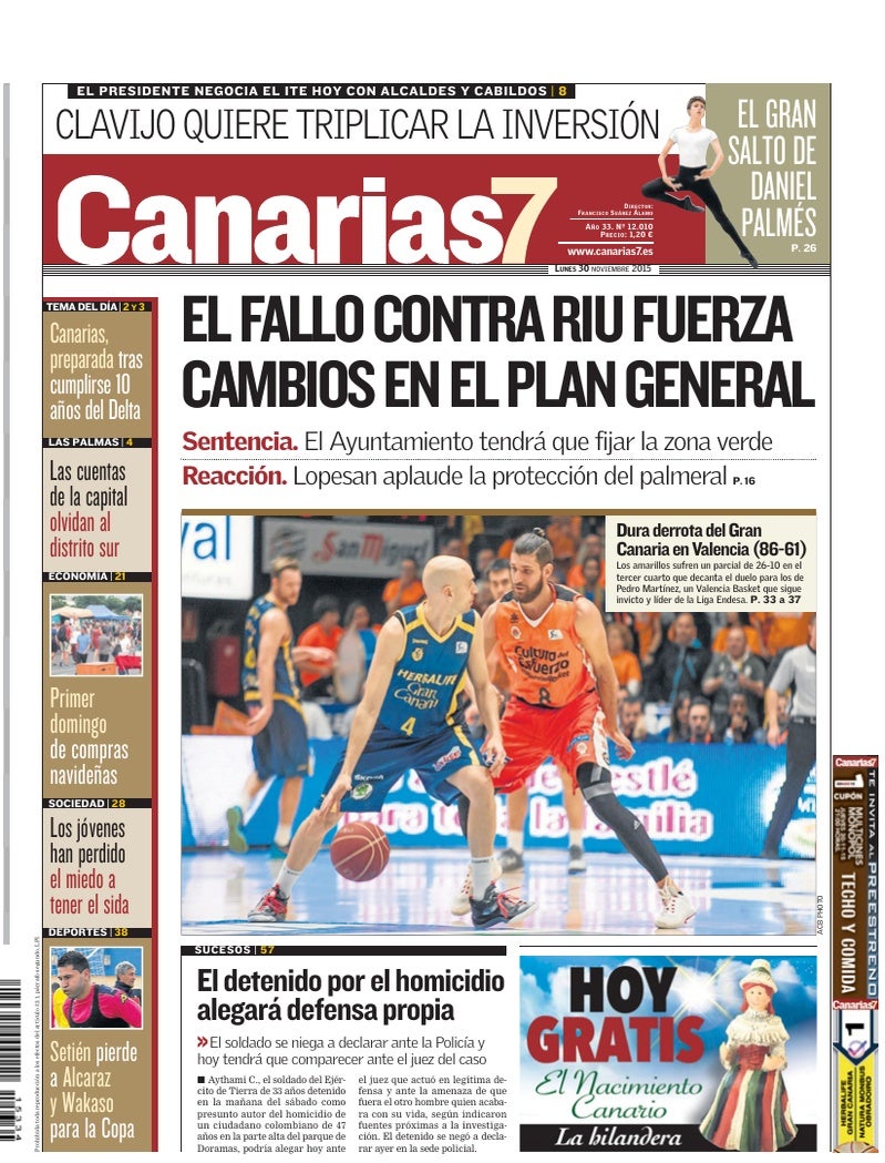 Portada Canarias7 30-11-2015