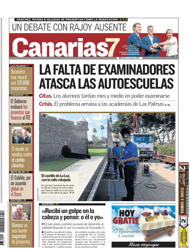 Portada Canarias7 01-12-2015
