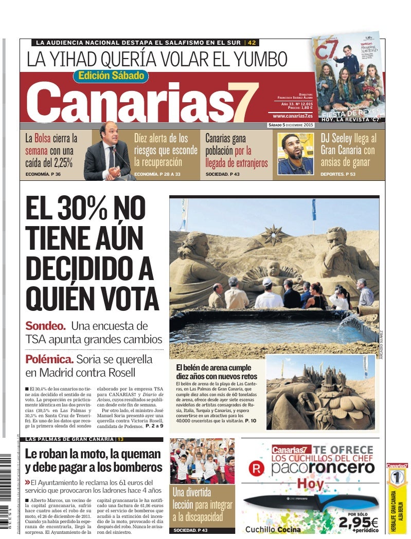 Portada Canarias7 05-12-2015
