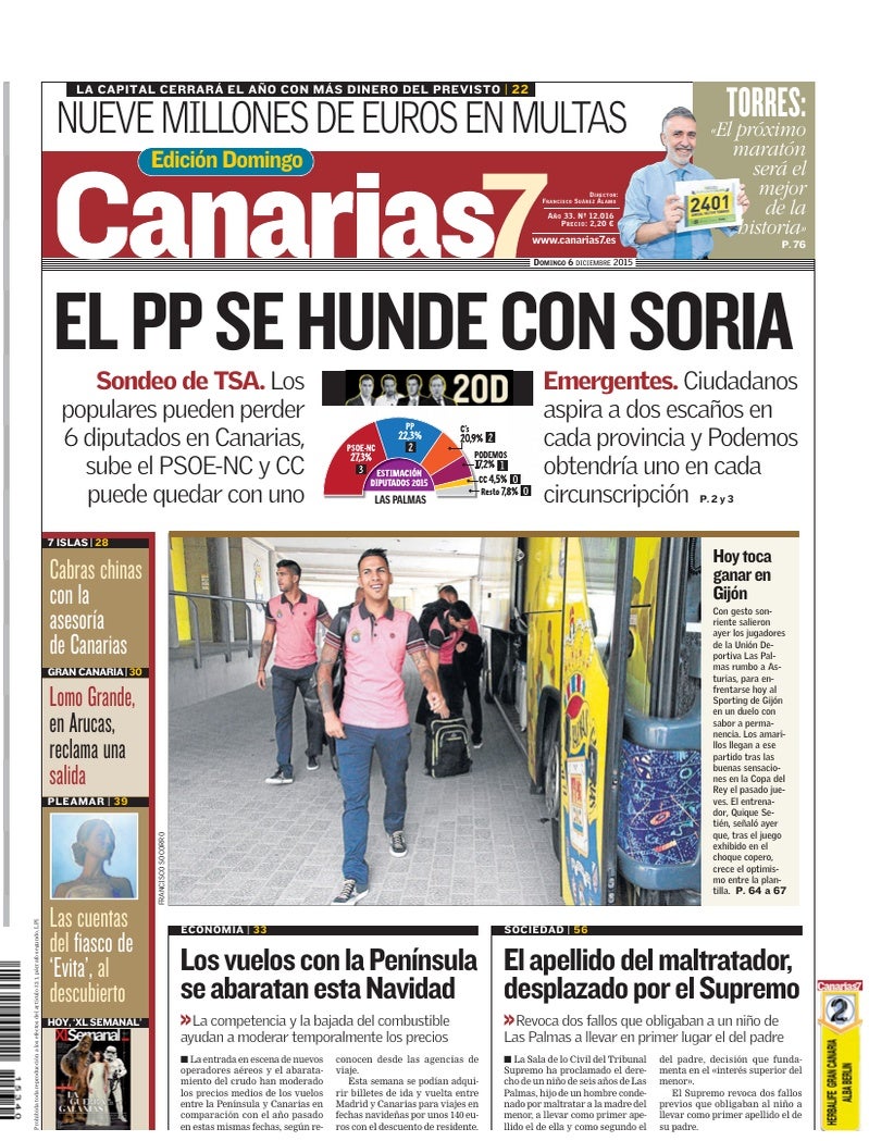 Portada Canarias7 06-12-2015