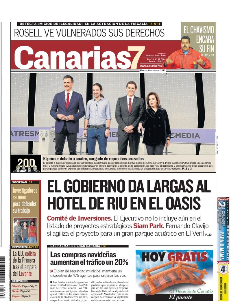 Portada Canarias7 08-12-2015