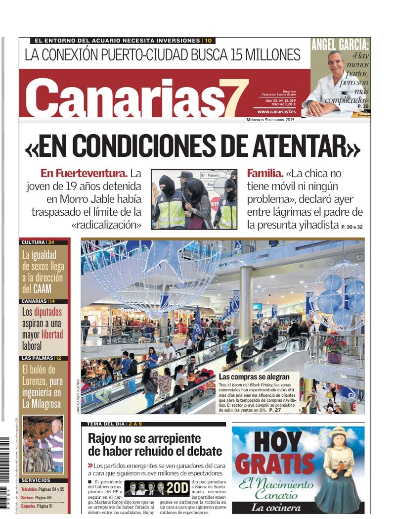 Portada Canarias7 09-12-2015