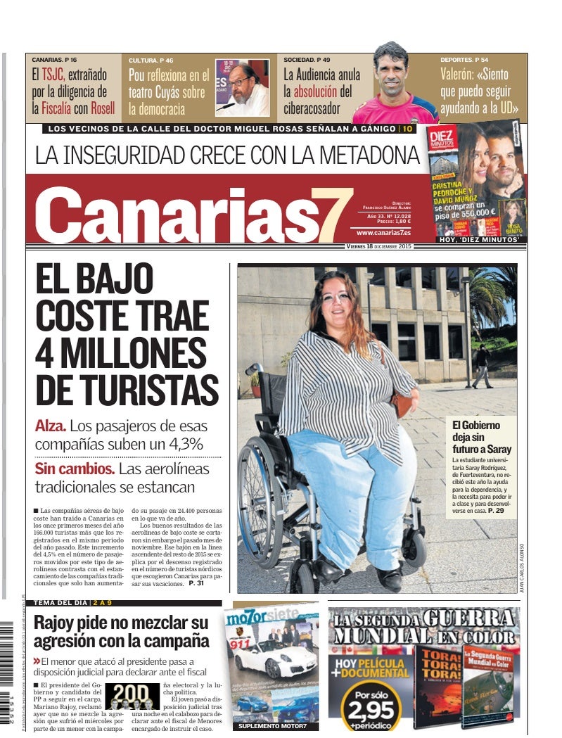 Portada Canarias7 18-12-2015