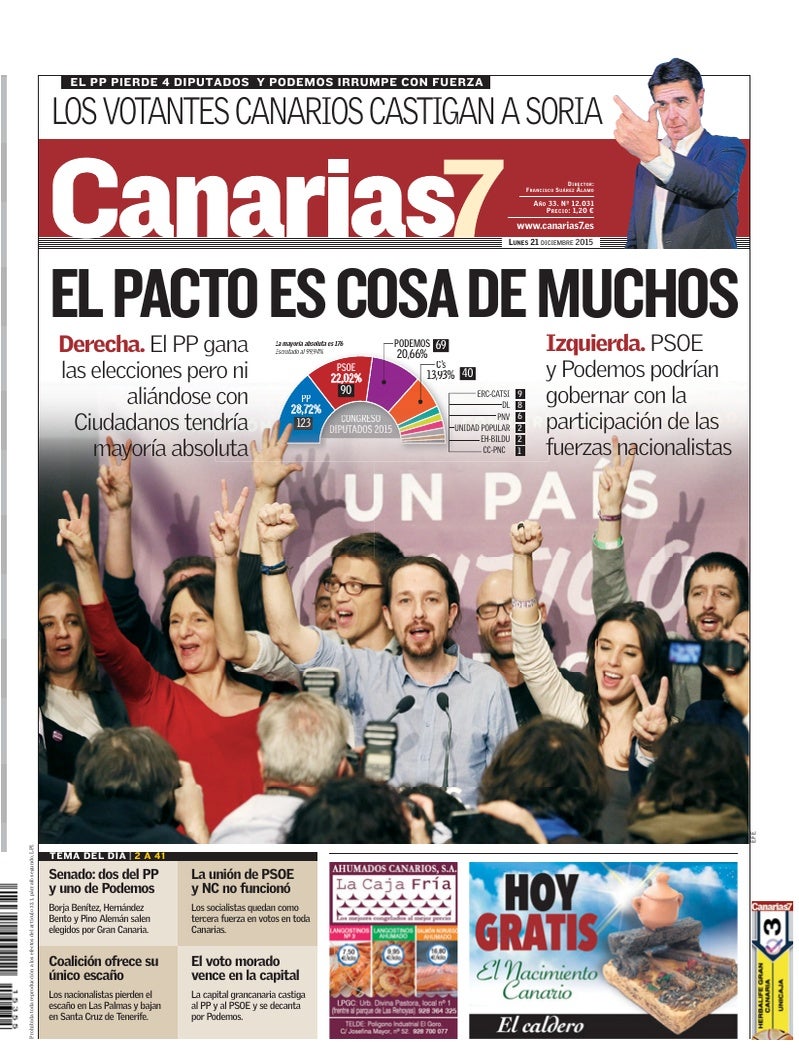 Portada Canarias7 21-12-2015