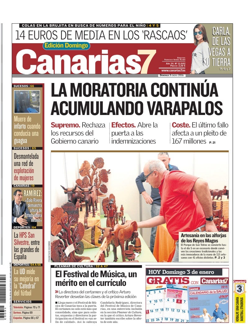 Portada Canarias7 03-01-2016