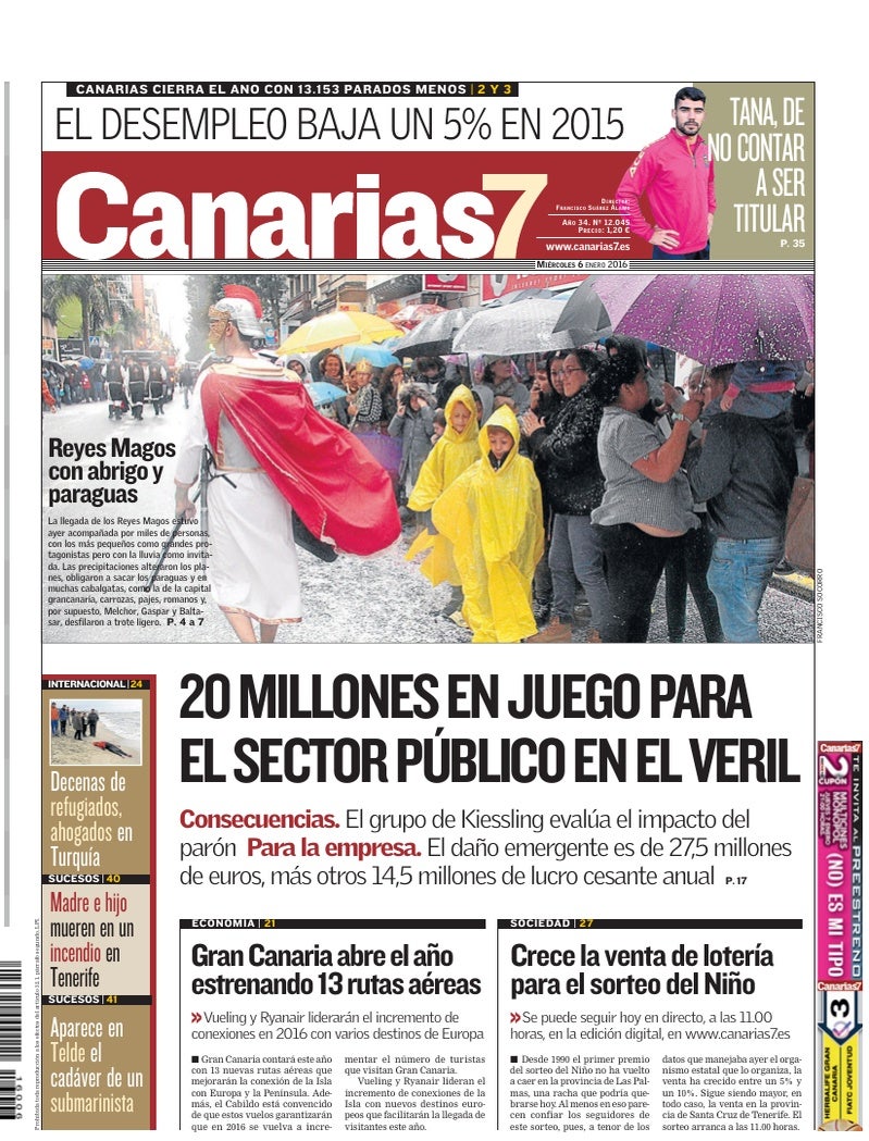 Portada Canarias7 06-01-2016
