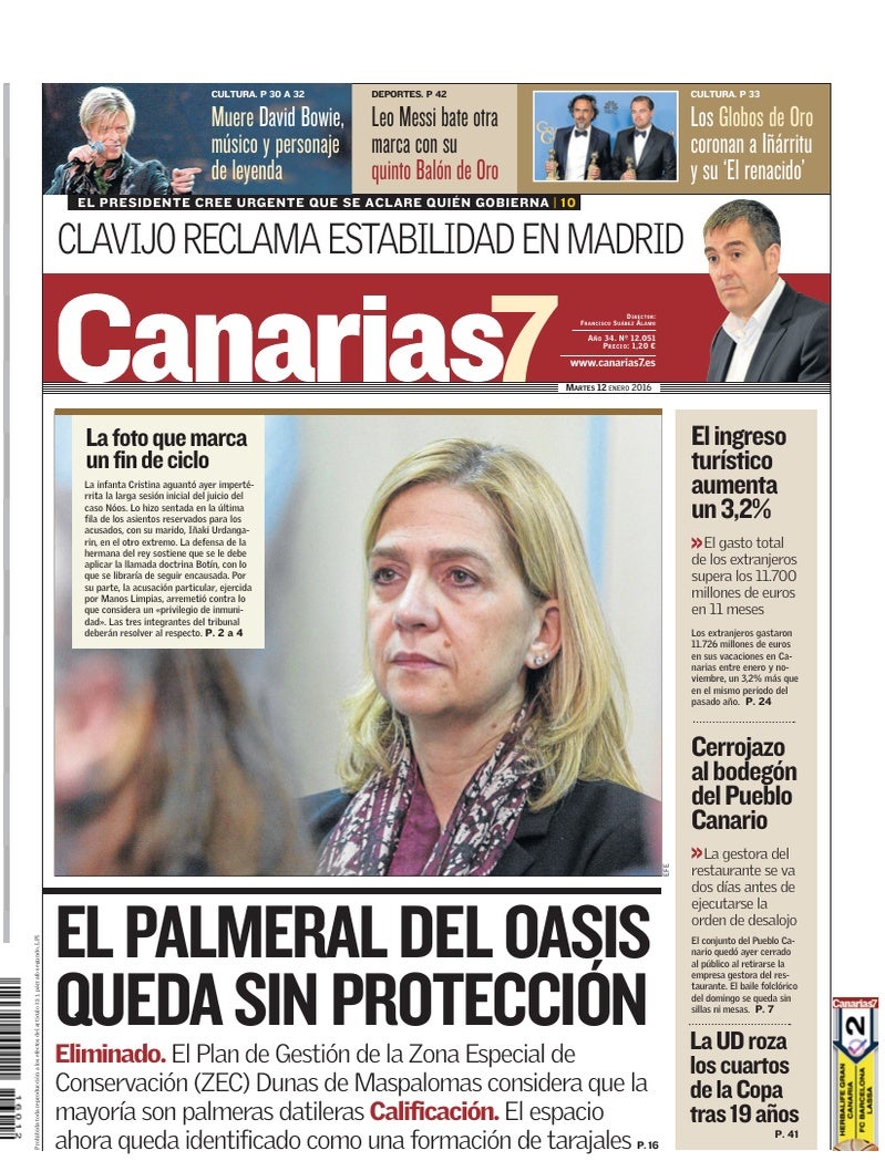 Portada Canarias7 12-01-2016