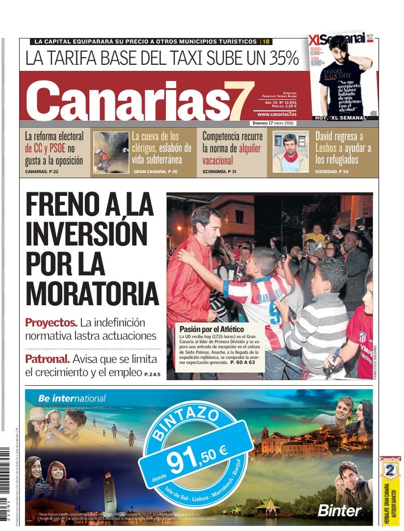 Portada Canarias7 17-01-2016