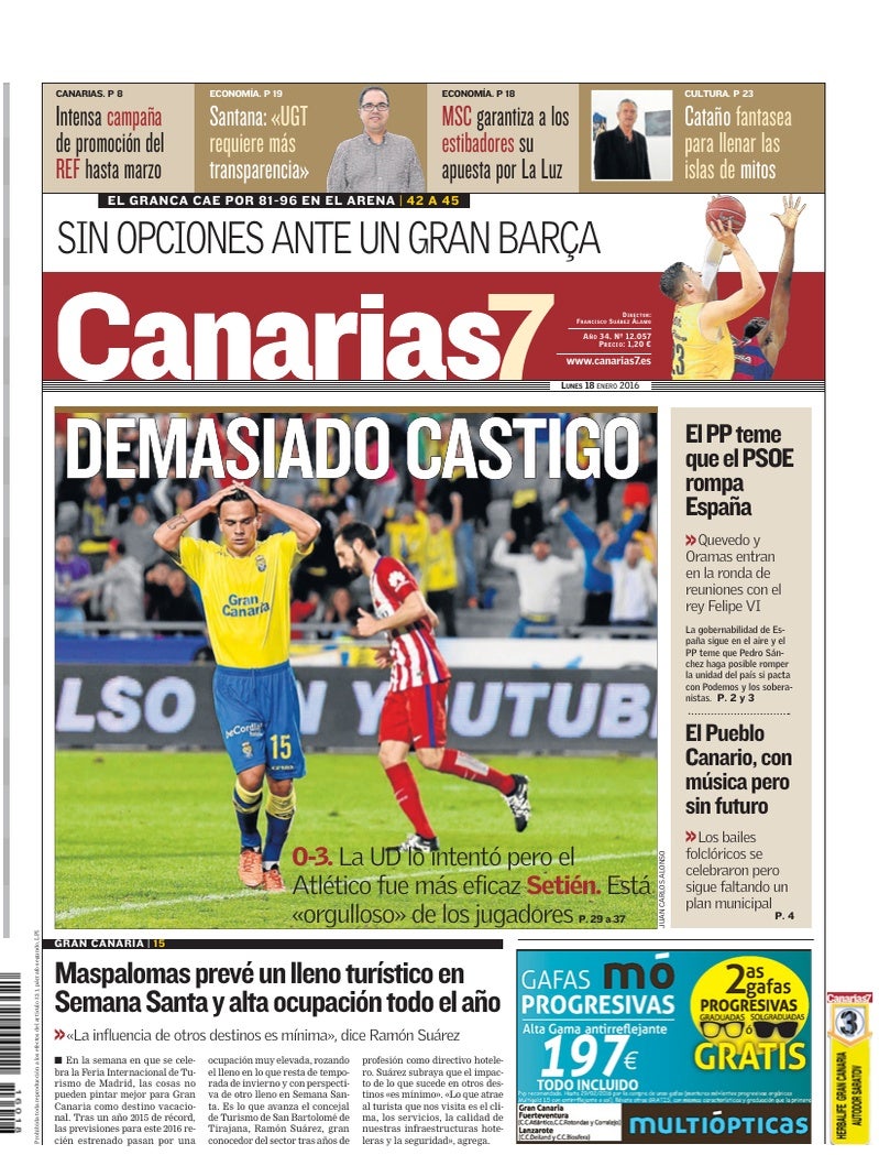 Portada Canarias7 18-01-2016