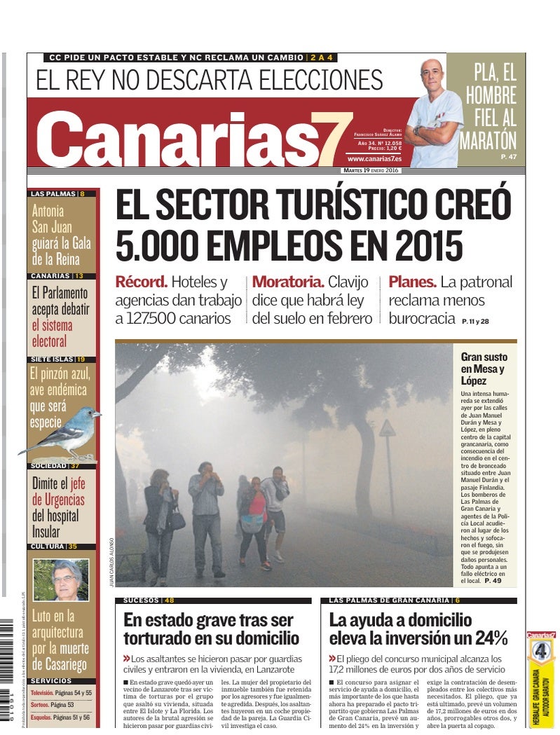 Portada Canarias7 19-01-2016