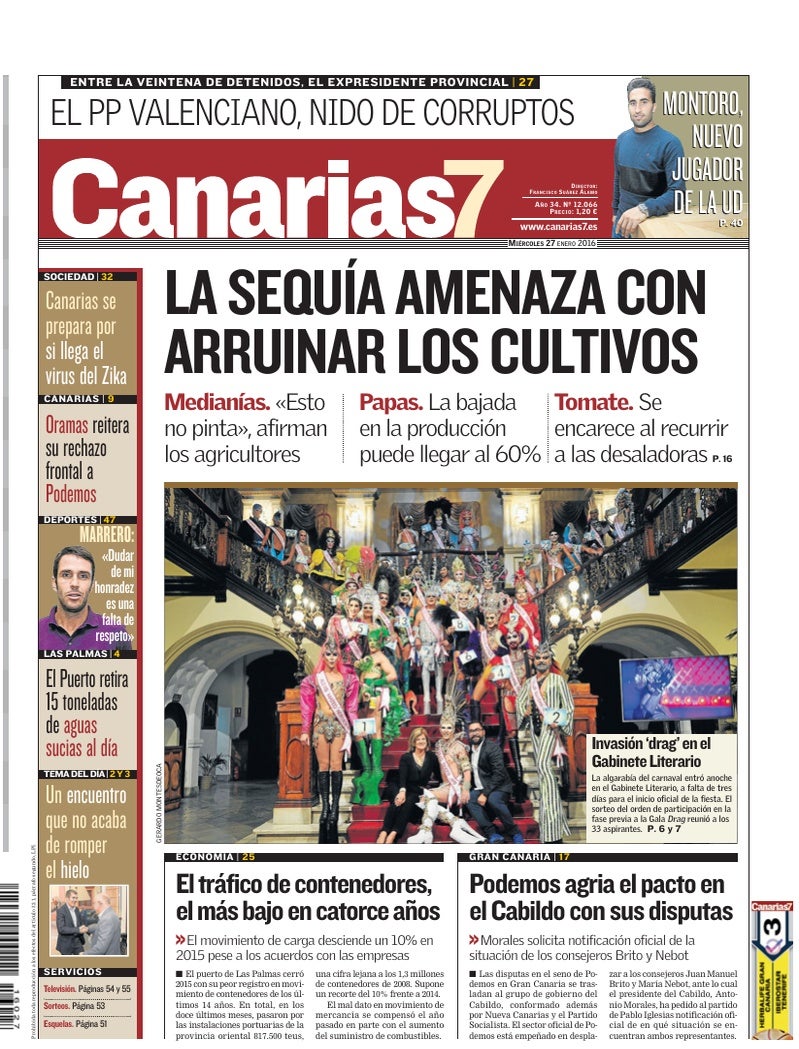 Portada Canarias7 27-01-2016
