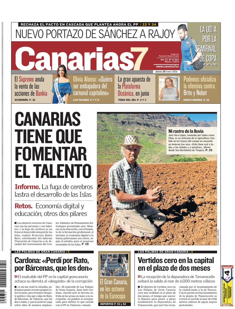 Portada Canarias7 28-01-2016