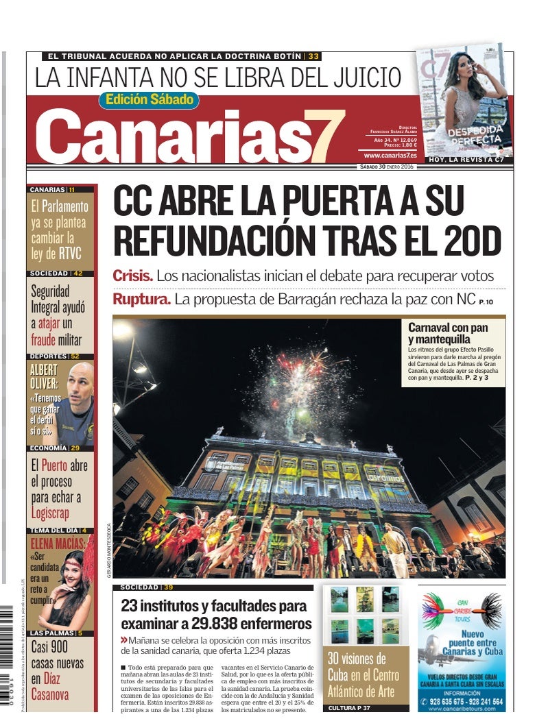 Portada Canarias7 30-01-2016