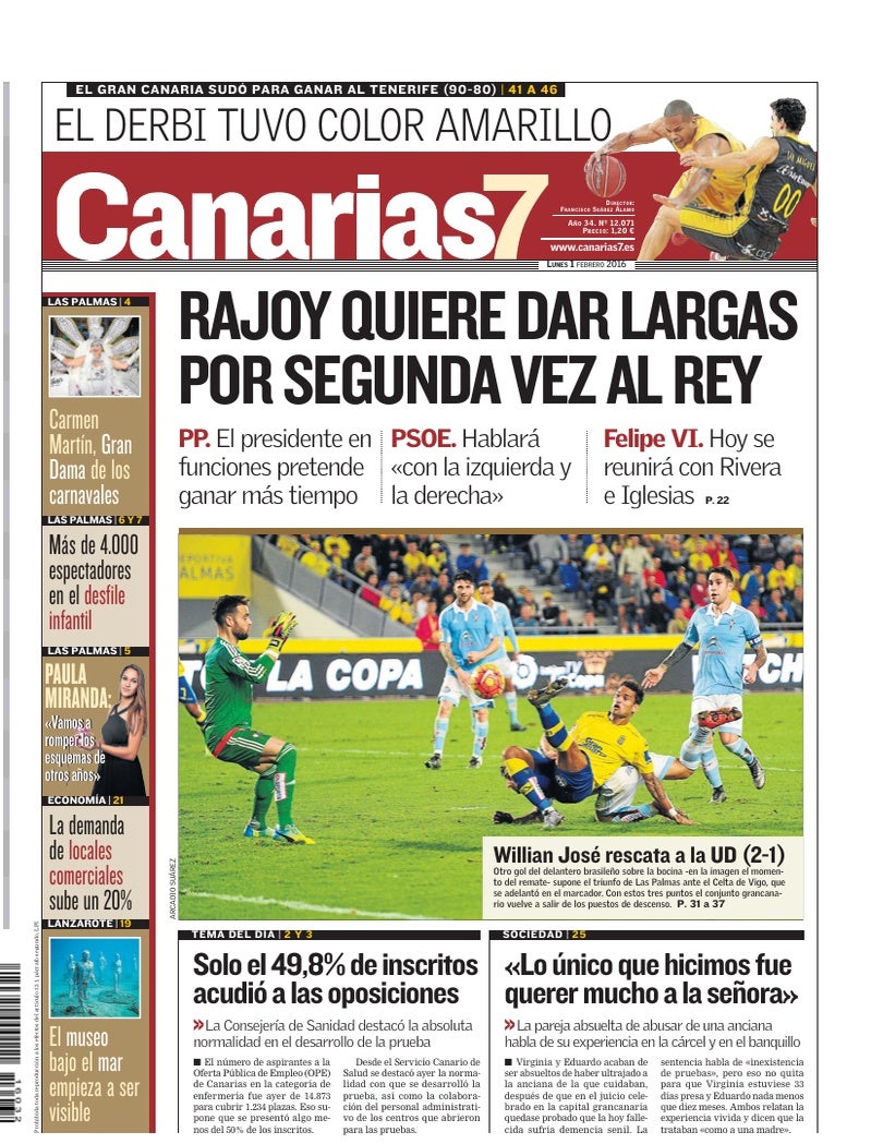 Portada Canarias7 01-02-2016